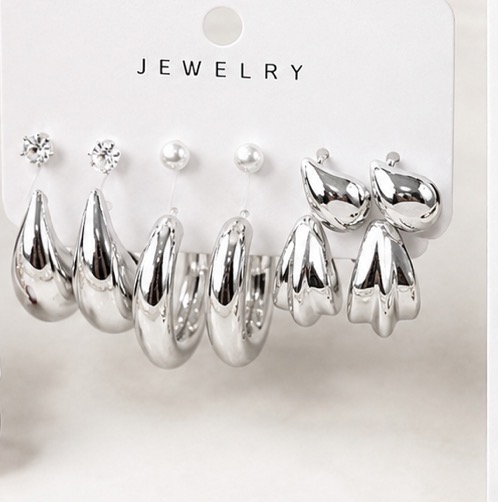Silver earings combo